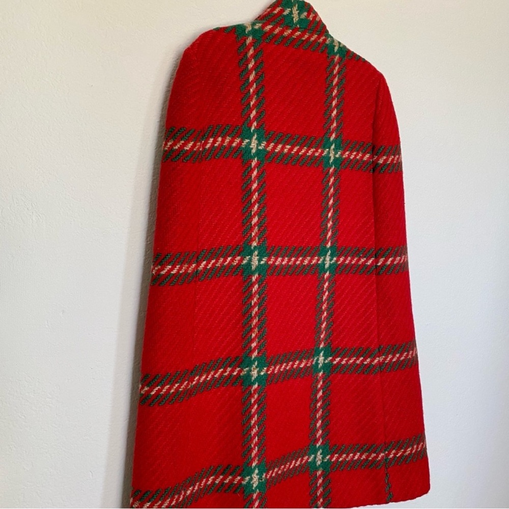 INSANE VINTAGE 1950'S PLAID WOOL CAPE - Picture 10 of 11